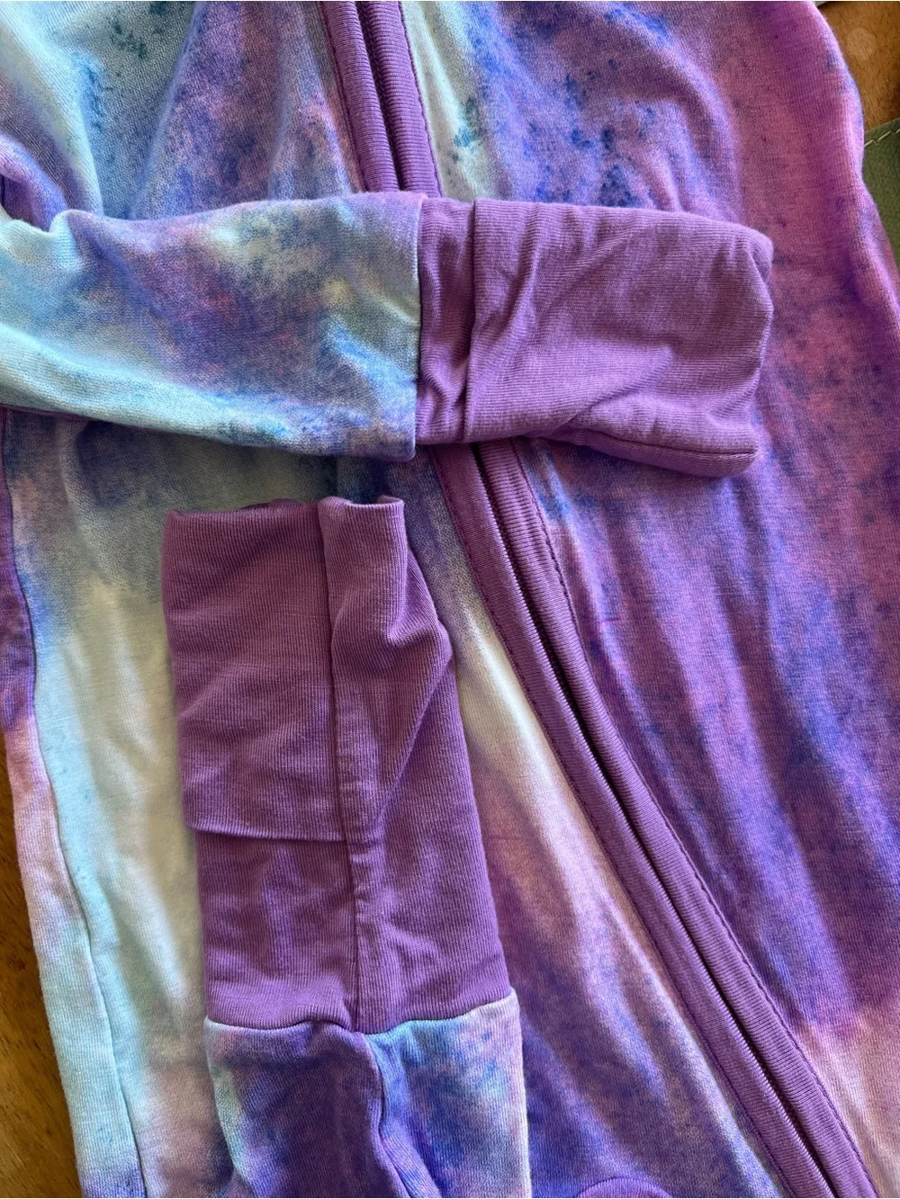 Little Sleepies Purple and Blue Tie-Dye Zippered One-Piece Footie